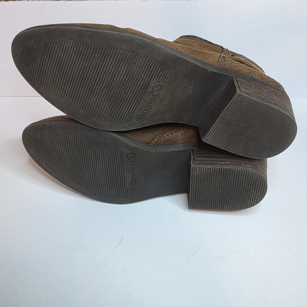 brown faux leather Baretraps Guenna ankle booties Size 7 1/2 M - Picture 2 of 7